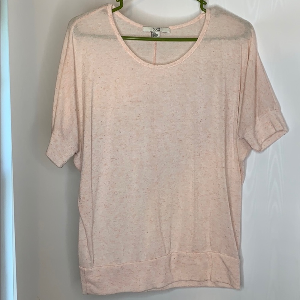 soft pink short sleeve sweater